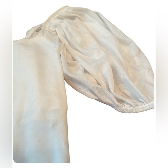 Free People White Puff Sleeve Blouse, size Small - Picture 2 of 4